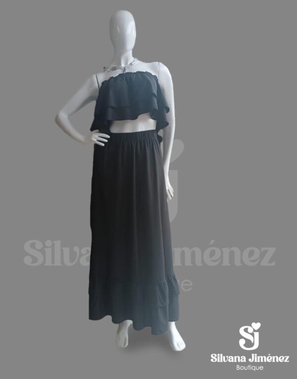 Conjunto de falda y blusa negro casual