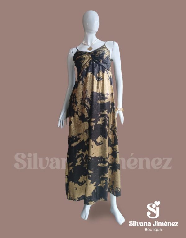 vestido elegancia dorado - SJ Boutique